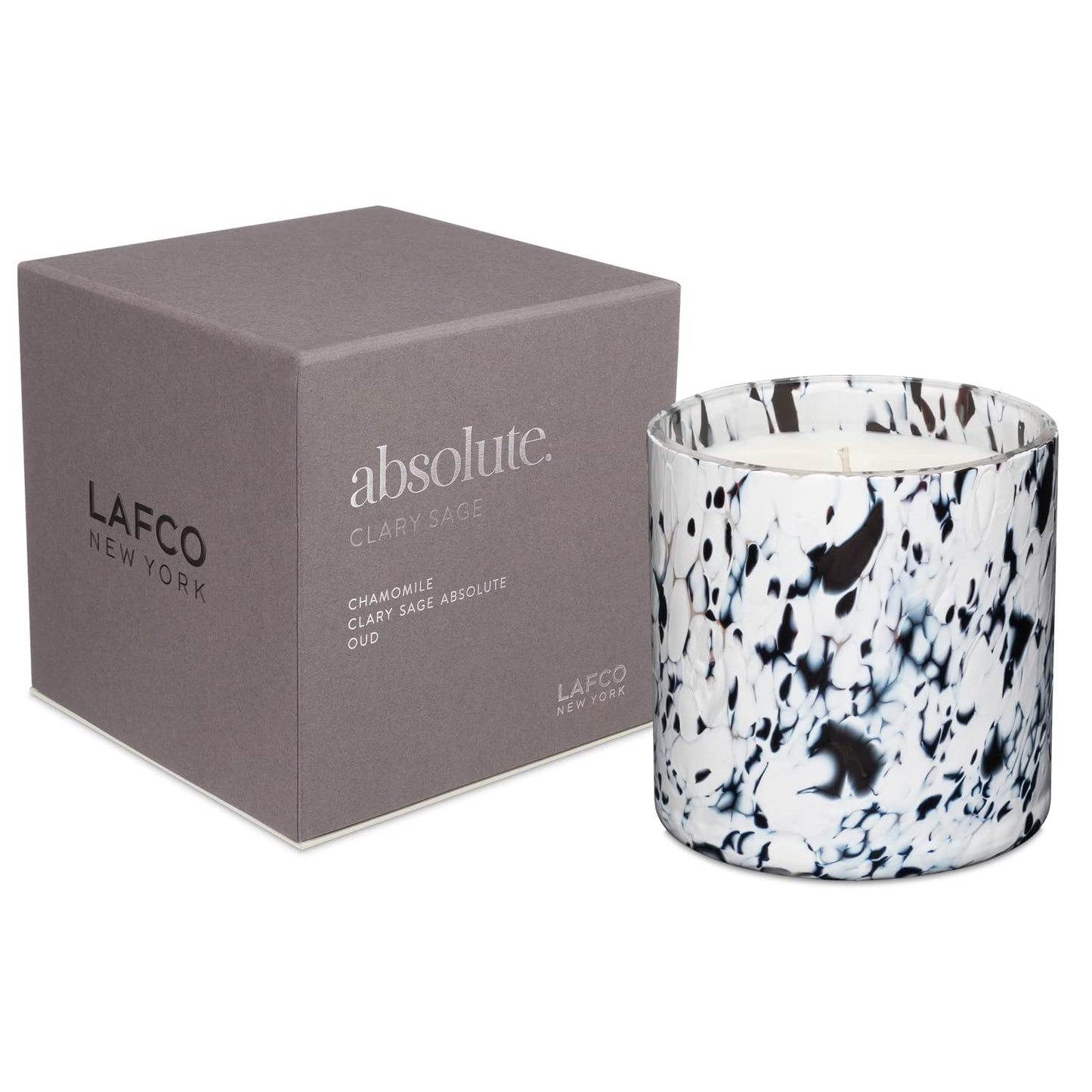 LAFCO New York Signature Candle, Labdanum - 15.5 oz - 90-Hour Burn Time - Reusable, Hand Blown Glass Vessel - Made in The USA