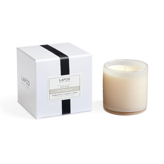 LAFCO New York Classic Candle, Star Magnolia - 6.5 oz - 50-Hour Burn Time - Reusable, Hand Blown Glass Vessel - Made in The USA