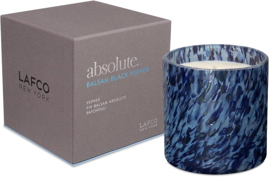 LAFCO New York Signature Candle, Balsam Black Pepper - 15.5 oz - 90-Hour Burn Time - Reusable, Hand Blown Glass Vessel - Made in The USA