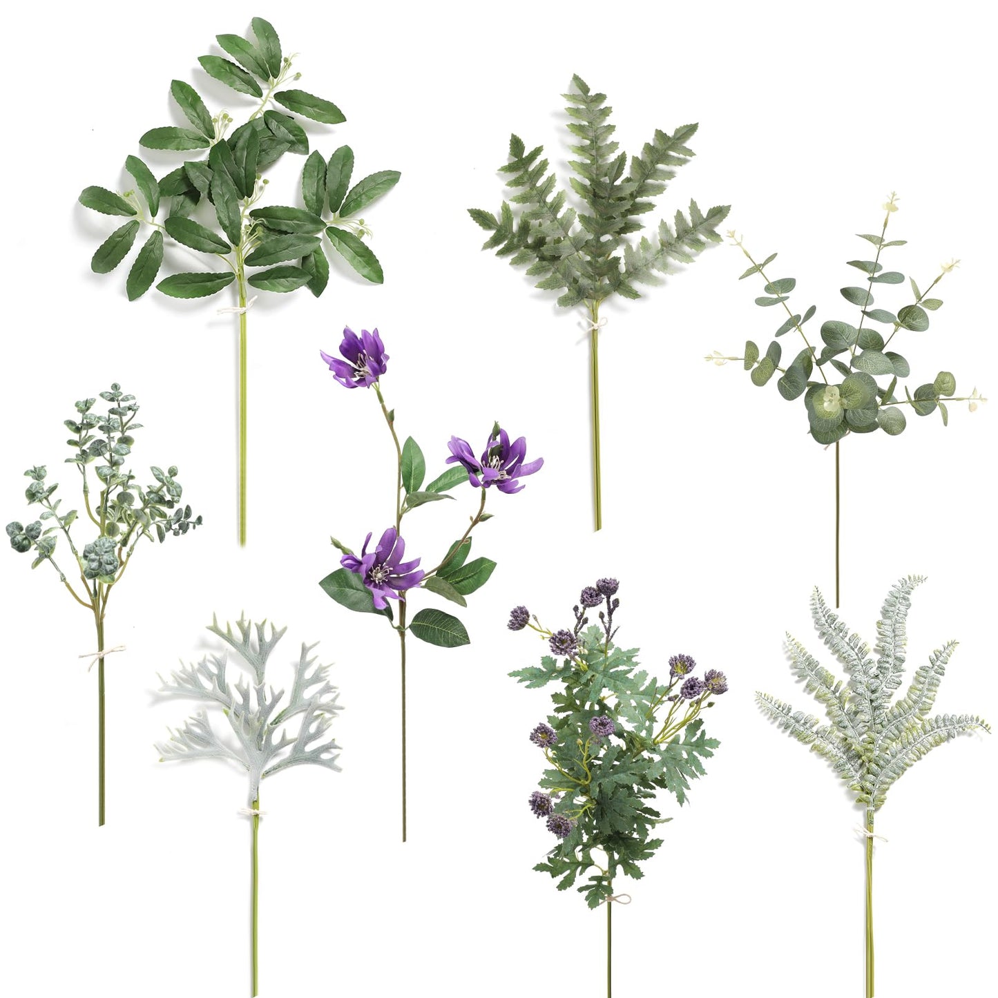 Serra Flora Natural Dried Pampas Eucalyptus Rabbit Tail Grass,(Pack of 66pcs) with 6 Kinds of DIY Bridal Artificial Bouquets Home Decor Wedding Floral Arrangement Table Centerpieces