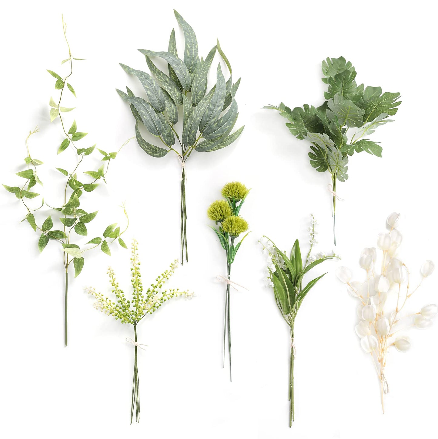 Serra Flora Natural Dried Pampas Eucalyptus Rabbit Tail Grass,(Pack of 66pcs) with 6 Kinds of DIY Bridal Artificial Bouquets Home Decor Wedding Floral Arrangement Table Centerpieces