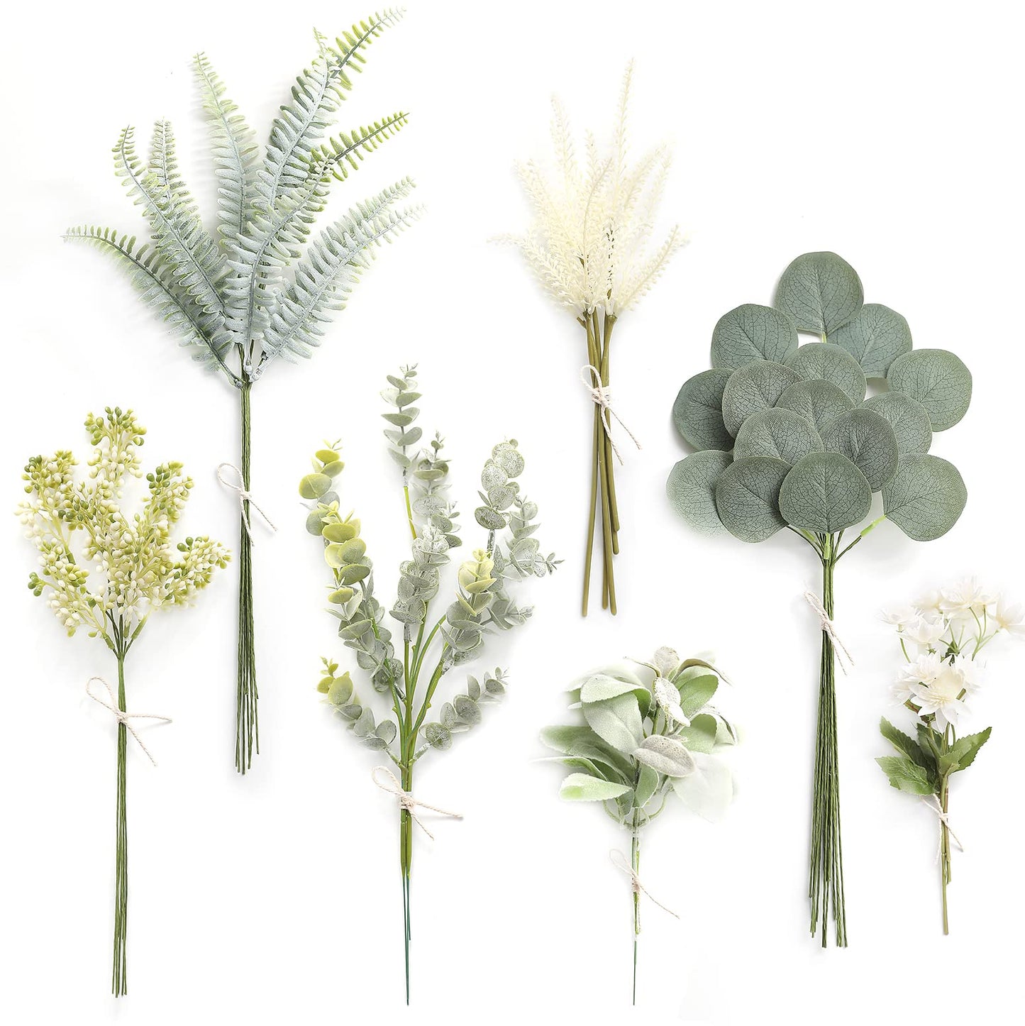 Serra Flora Natural Dried Pampas Eucalyptus Rabbit Tail Grass,(Pack of 66pcs) with 6 Kinds of DIY Bridal Artificial Bouquets Home Decor Wedding Floral Arrangement Table Centerpieces
