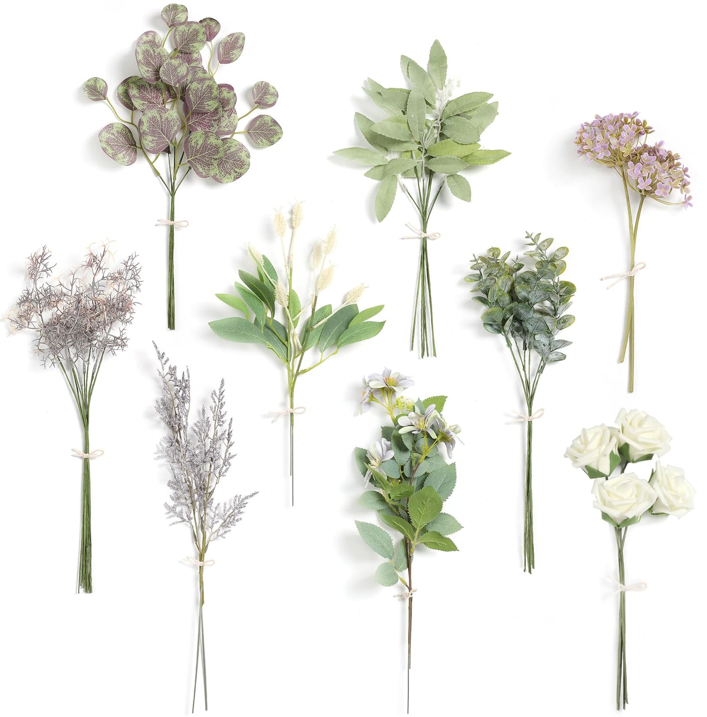 Serra Flora Natural Dried Pampas Eucalyptus Rabbit Tail Grass,(Pack of 66pcs) with 6 Kinds of DIY Bridal Artificial Bouquets Home Decor Wedding Floral Arrangement Table Centerpieces