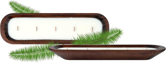 Restaurantware-Coco Casa 17.7 x 5.5 x 2 Inch Wood Dough Bowl Candles, 10 Hand Poured Bread Bowl Candles - Vanilla Fragrance, Double Wax Blend, Soy Wax Scented Candles, Wooden Wick