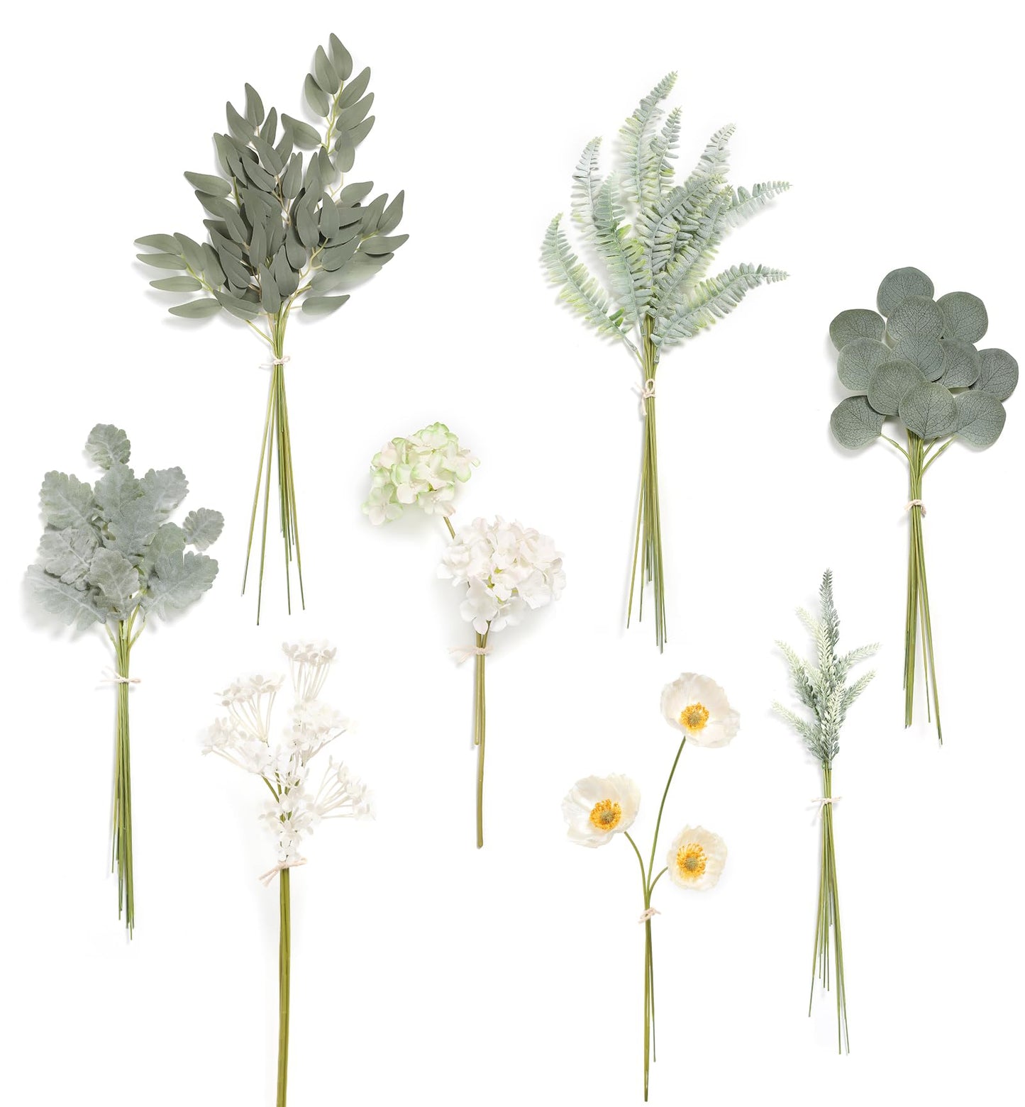 Serra Flora Natural Dried Pampas Eucalyptus Rabbit Tail Grass,(Pack of 66pcs) with 6 Kinds of DIY Bridal Artificial Bouquets Home Decor Wedding Floral Arrangement Table Centerpieces