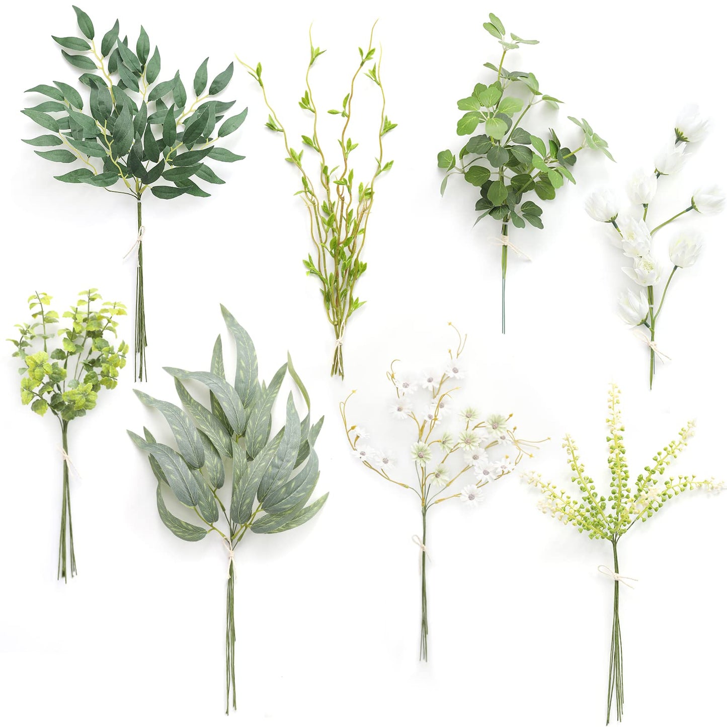 Serra Flora Natural Dried Pampas Eucalyptus Rabbit Tail Grass,(Pack of 66pcs) with 6 Kinds of DIY Bridal Artificial Bouquets Home Decor Wedding Floral Arrangement Table Centerpieces