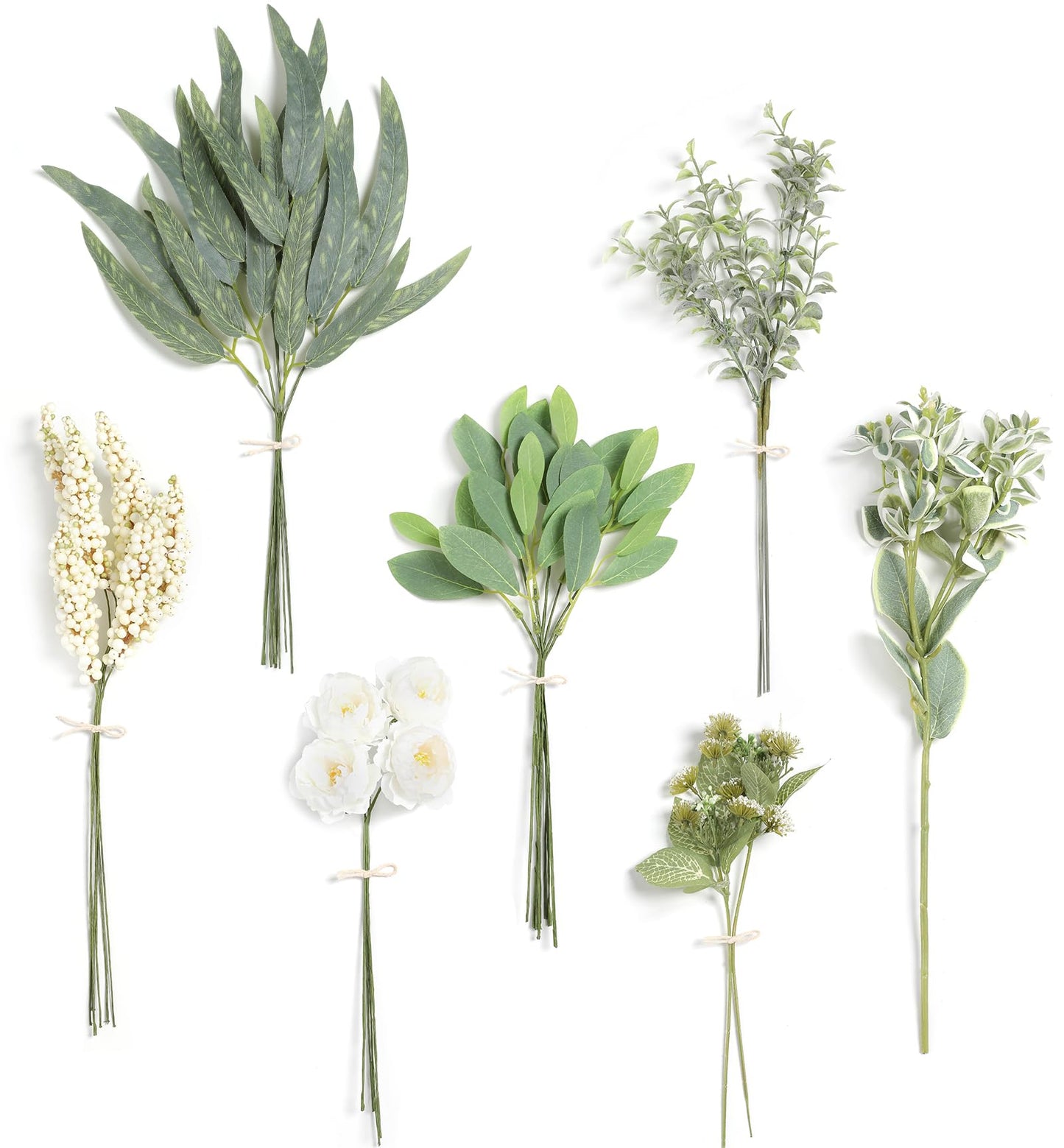 Serra Flora Natural Dried Pampas Eucalyptus Rabbit Tail Grass,(Pack of 66pcs) with 6 Kinds of DIY Bridal Artificial Bouquets Home Decor Wedding Floral Arrangement Table Centerpieces