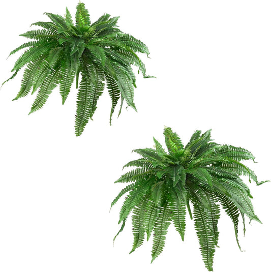 Nearly Natural 48IN Artificial Boston Fern Large Hanging Plant, Set of 2 Artificial Ferns that Look Real for Home Décor